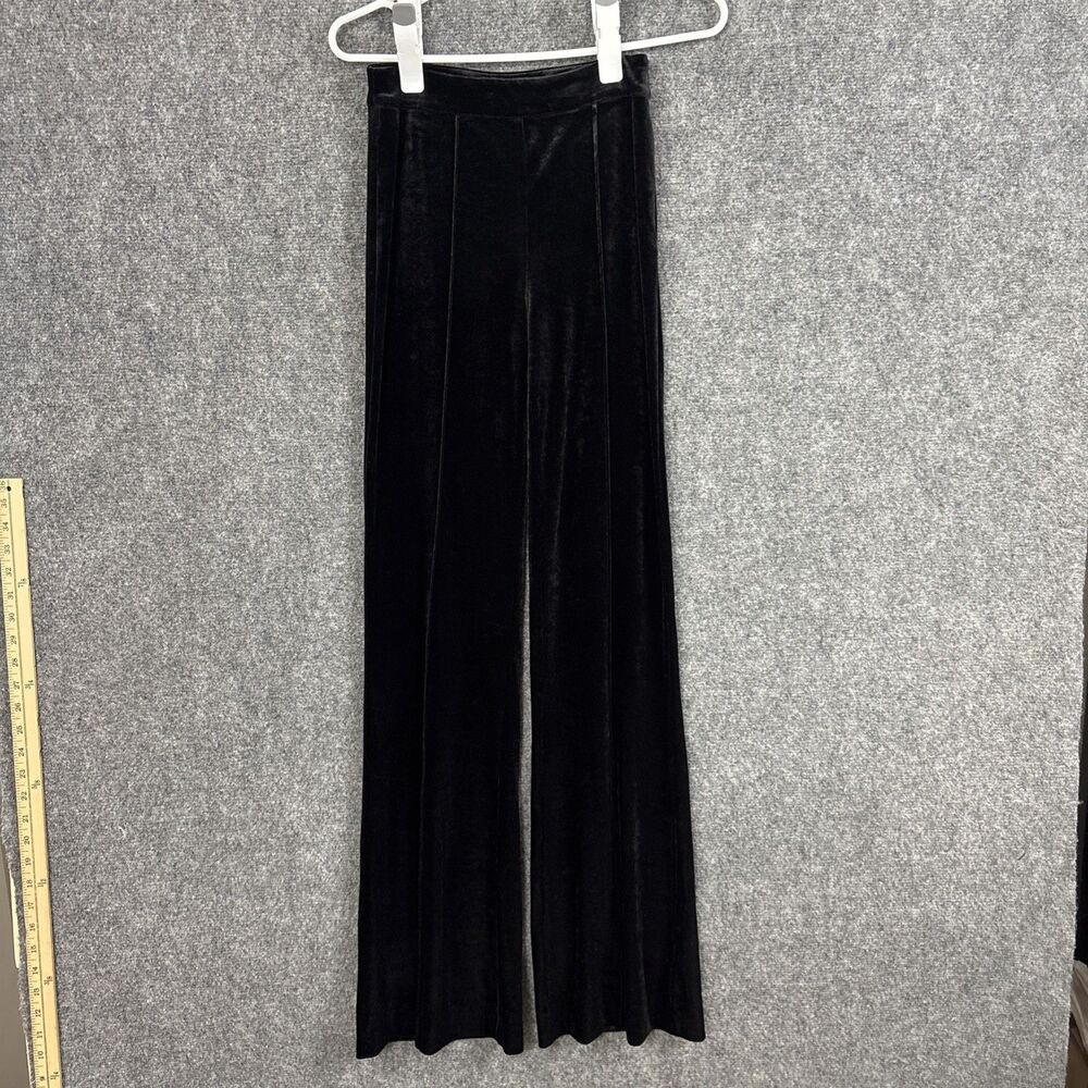 Reiss Velvet Joy Flare Pants Womens Size XS Black Festive Whimsigoth Minimal
